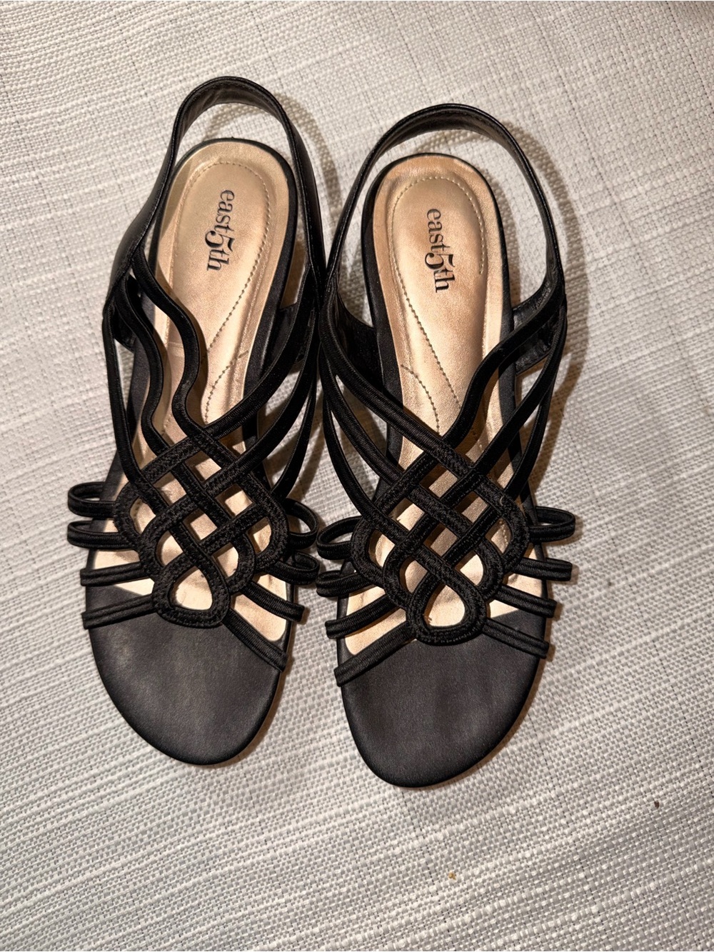 East 5th Black Knotted Strappy Slingback Sandals